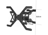 Soporte TV - Hama Full Motion Ultraslim 00118064, Inclinable, De 37 a 75, 2 brazos, VESA 600 x 400 mm, Negro