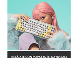 Teclado - Logitech POP Keys, Inalámbrico, Bluetooth, USB, Mecánico, QWERTY, Con teclas Emoji, Daydream