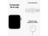 Apple Watch SE (2022), GPS+CELL, 40 mm, Caja de aluminio, Vidrio delantero Ion-X, Correa deportiva blanco estrella