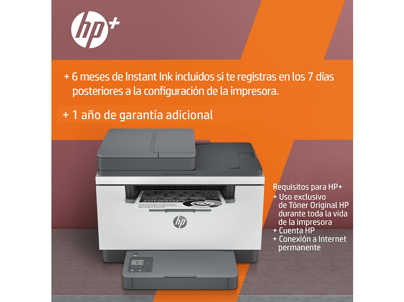 Impresora multifunción - HP LaserJet M234sdwe, Monocromo, 30 ppm, Wi-Fi, 6 meses gratis de impresión Instant Ink con HP+