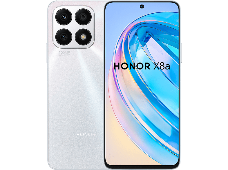 Móvil - Honor X8a, Titanium Silver, 128 GB, 6 GB RAM, 6.7  HD+, Mediatek Helio G88, 4500 mAh, Magic UI 6.1 basado en Android 12