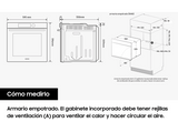 Horno - Samsung NV7B41301AS/U3, 76 l, Encastrable, Pirolítico, Acero Inoxidable