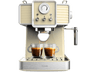 Cafetera express - Cecotec Power Espresso 20 Tradizionale, 20 bar, 1350 W, 1.5 l, 2 tazas, Manómetro, Apagado Automático, Light Yellow