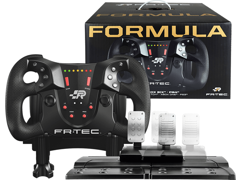 Volante - FR-TEC Formula  Wheel, Vibración, Sensor electromagnético, Inclinación ajustable, Volante extraíble, Negro
