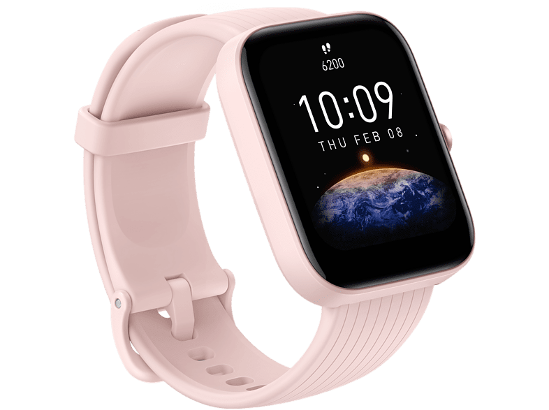 Smartwatch - Amazfit Bip 3, 20 mm, 1.69 TFT, BT 5.0, iOS y Android, 5ATM, 280 mAh, Autonomía 14 días, Rosa