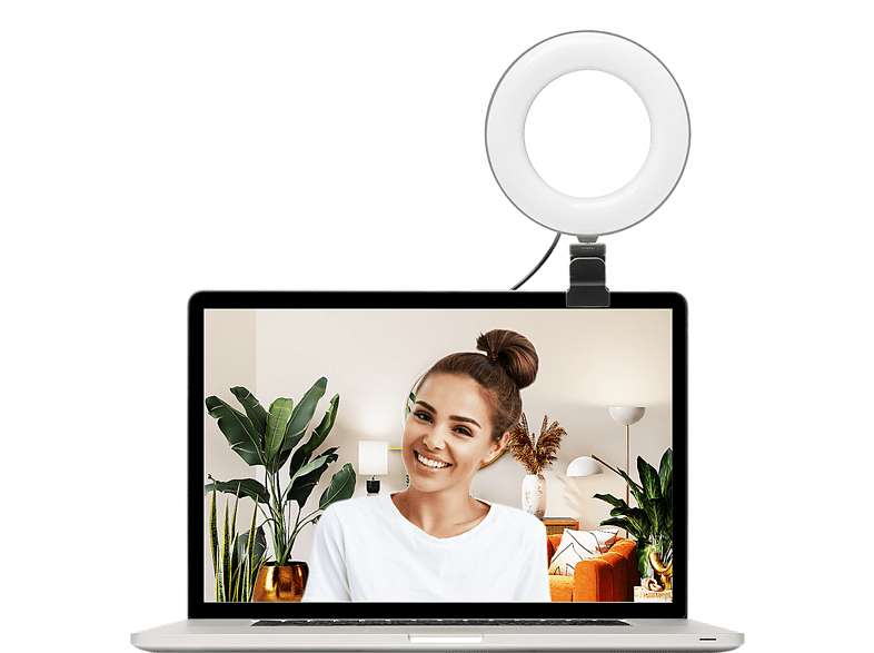 Aro de luz - Nacon Bigben, Para vlogging, Telón de fondo verde, LED, Universal, Negro