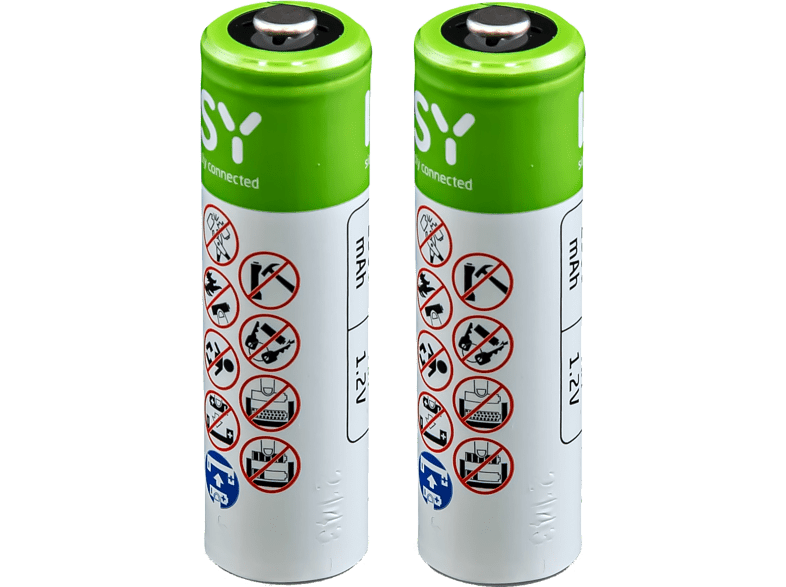 Pilas recargables - ISY IAB-2003, 2 baterías AA, 2300 mAh, Níquel-Metalhídrido