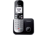 Teléfono - Panasonic KX-TG6861SP, Inalámbrico, Identificación de llamadas, No molestar, Negro + Base