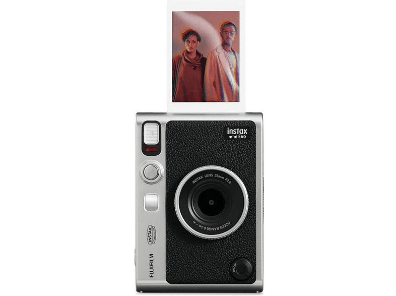 Cámara instantánea - Fujifilm Instax Mini Evo, ISO100 a 1600, CMOS 1/5 pulgada, 2560 × 1920 píxeles, Negro
