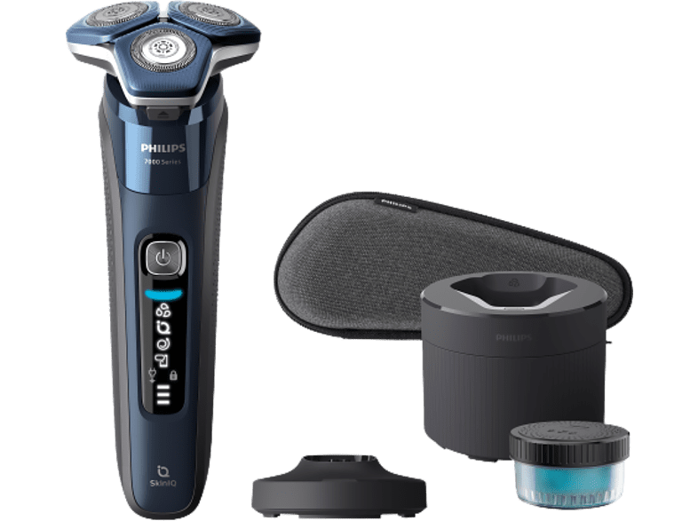 Afeitadora eléctrica - Philips S7885/55, Uso en seco y mojado, 60 min, Azul Adriático