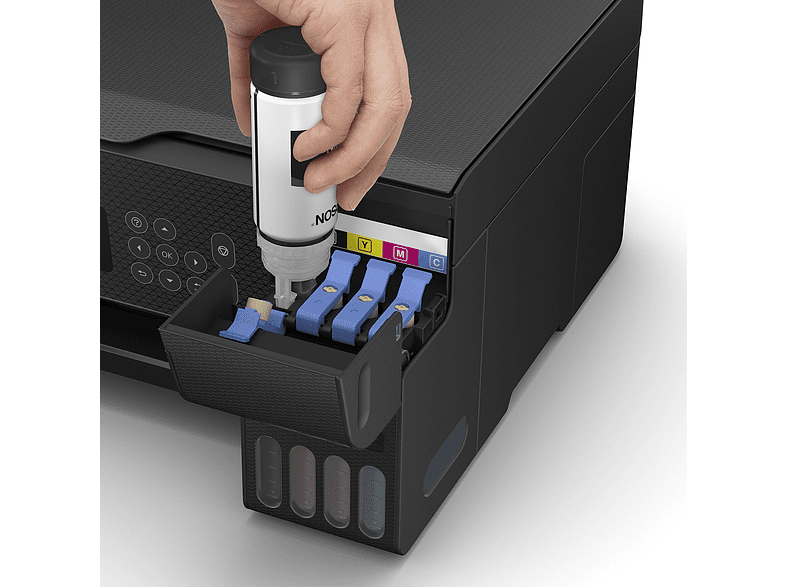 Impresora multifunción - Epson EcoTank ET-2821, 33 ppm B/N, 15 ppm Color, 5760 x 1440 ppp, Sin Cartucho, Negro