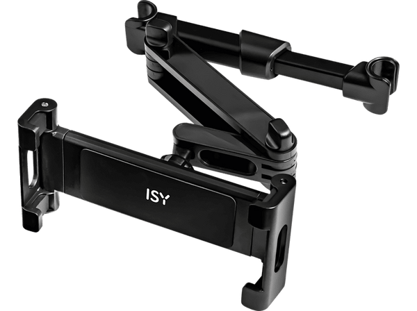Soporte tablet - ISY ITH-1100, Para coche, Negro, Tables de 4.7" y 12.9", Negro