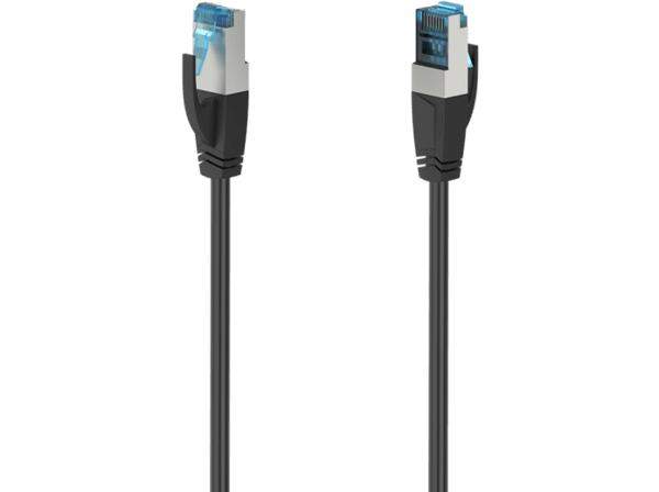 Cable de red - Hama 00200683, 10m, CAT 6a, S/FTP, 10 GBit/s, Conexión RJ45, Negro