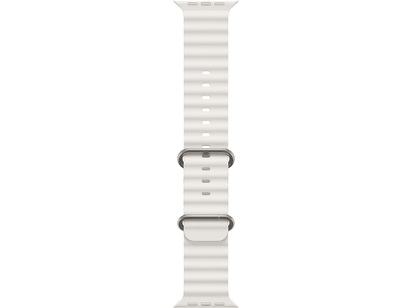 APPLE Watch Correa Ocean blanca, 49 mm, Talla XL, Elastómero de alto rendimiento, Blanco