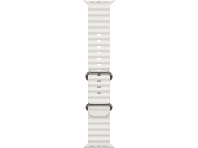 APPLE Watch Correa Ocean blanca, 49 mm, Talla XL, Elastómero de alto rendimiento, Blanco