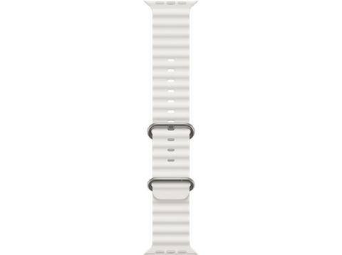 APPLE Watch Correa Ocean blanca, 49 mm, Talla XL, Elastómero de alto rendimiento, Blanco
