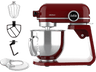 Robot amasador - Cecotec Twist&Fusion 4500 Luxury Red, 800 W, 5.2 L, 8 Velocidades, Pantalla LED, Temporizador, Incluye Recetario, Rojo