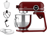 Robot amasador - Cecotec Twist&Fusion 4500 Luxury Red, 800 W, 5.2 L, 8 Velocidades, Pantalla LED, Temporizador, Incluye Recetario, Rojo