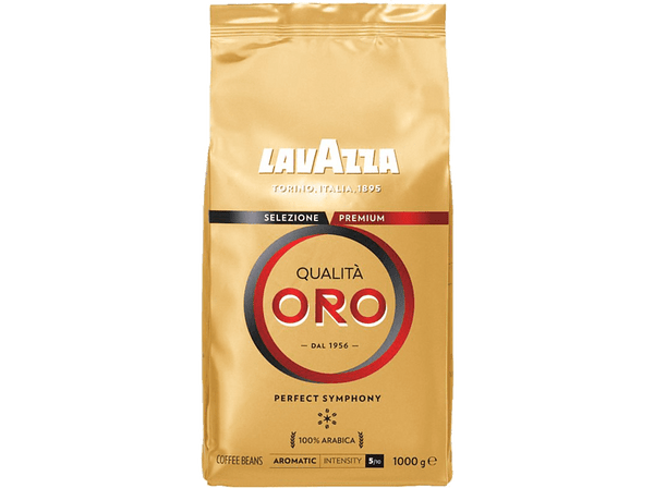 Café en grano - Lavazza Qualità Oro, cafés arábica, Tostado medio de cuerpo completo con sabor dulce, 1kg