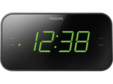 Radio despertador - Phliips TAR3306/12, Sintonización digital FM, Alarma dual, Temporizador, Negro