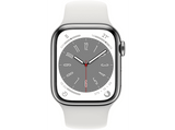 Apple Watch S8 (2022), GPS+CELL, 41 mm,  Caja de aluminio, Vidrio delantero Ion-X, Correa deportiva plata