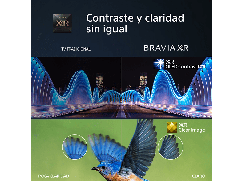 TV OLED 65 - Sony BRAVIA XR 65A80L, 4K HDR 120, HDMI 2.1 Perfecto PS5, Smart TV (Google TV), Alexa, Siri, Bluetooth, Chromecast, Eco, Diseño Elegante