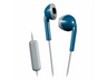 Auriculares de botón - JVC HA-F19M, Micrófono, Control por botón, Azul