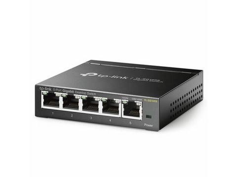 Switch - TP-Link TL-SG105S, 5 puertos RJ-45, Gigabit Ethernet (10/100/1000), Negro