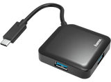 Hub USB - Hama 00200112, USB-C-Hub, 4 Puertos, USB 3.2 Gen1, Adaptador de 5 Gbit / s, Negro