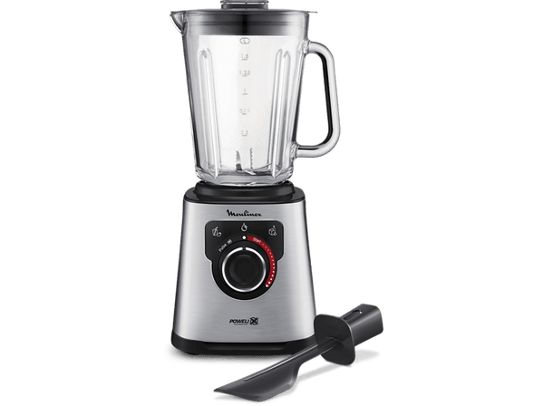 Batidora de vaso - Moulinex PerfectMix+ LM871D10, 1200 W, 2 L, 6 cuchillas, Tecnología Powelix, 28.000 Rpm, Panel Táctil, Autolimpieza, Acero inox.