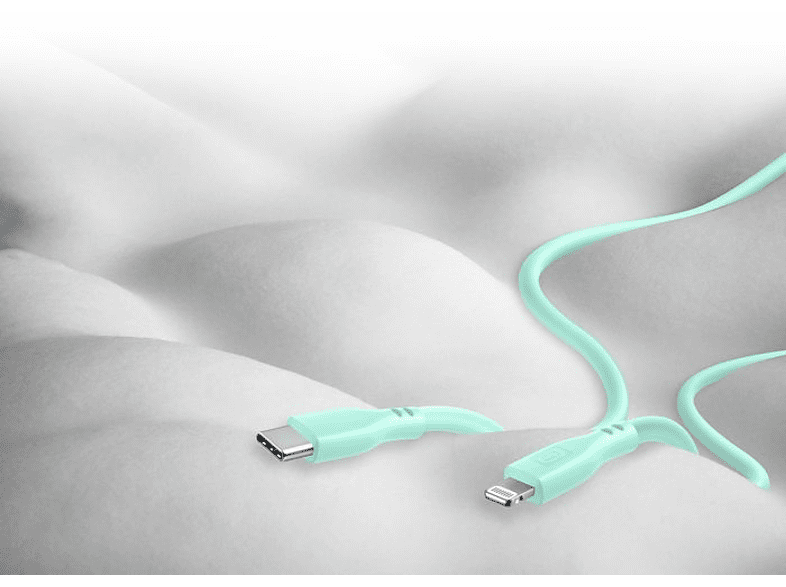 Cable USB - CellularLine Soft, 120 cm, Verde