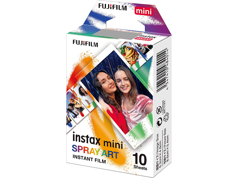 Película fotográfica - Fujifilm Instax Mini, Para Cámaras Instax Series Mini, 10 unidades, Blanco