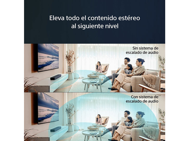 Barra de sonido - Sony HT-S2000, 3.1 Canales, Dolby Atmos, DTS:X, Bluetooth, Subwoofer integrado dual, 350 W, Sonido envolvente, HDMI, Negro