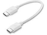 Cable USB - Cellularline USBDATACTRUSBC2CW, De USB-C a USB-C, 15 cm, Portable, Blanco