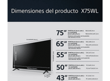 TV LED 43 - Sony BRAVIA 43X75WL, 4K HDR, Smart TV (Google TV), Google Assistant, Alexa, Siri, Bluetooth, Chromecast, Eco, BRAVIA Core, Marco Fino