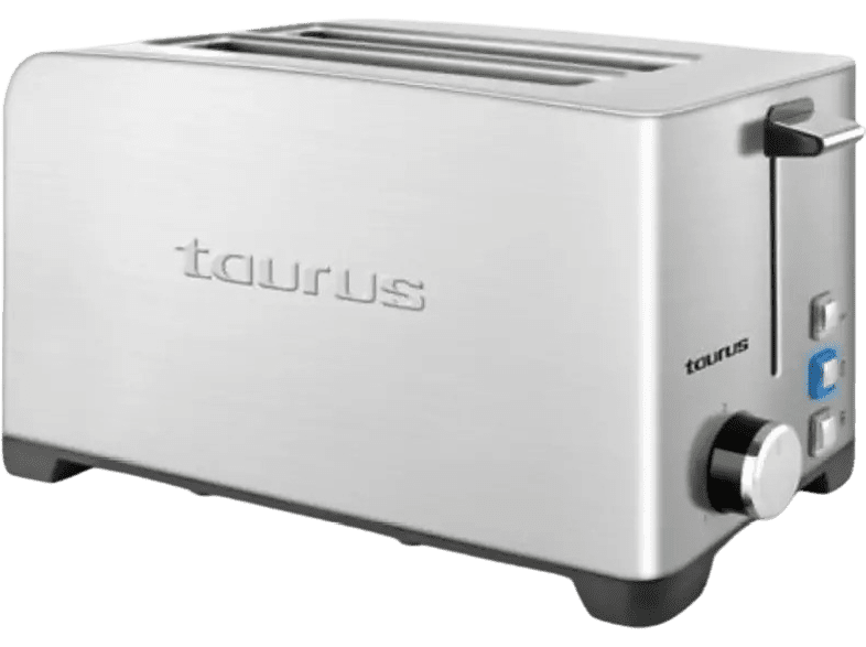 Tostadora - Taurus 960.641, MyToast Legend Duplo, 1400W, iluminación LED, tres funciones, Inox