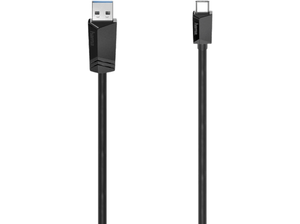 Cable USB - Hama 00200653, 3 m, 5 Gbit/s, USB-A, USB-C, Negro