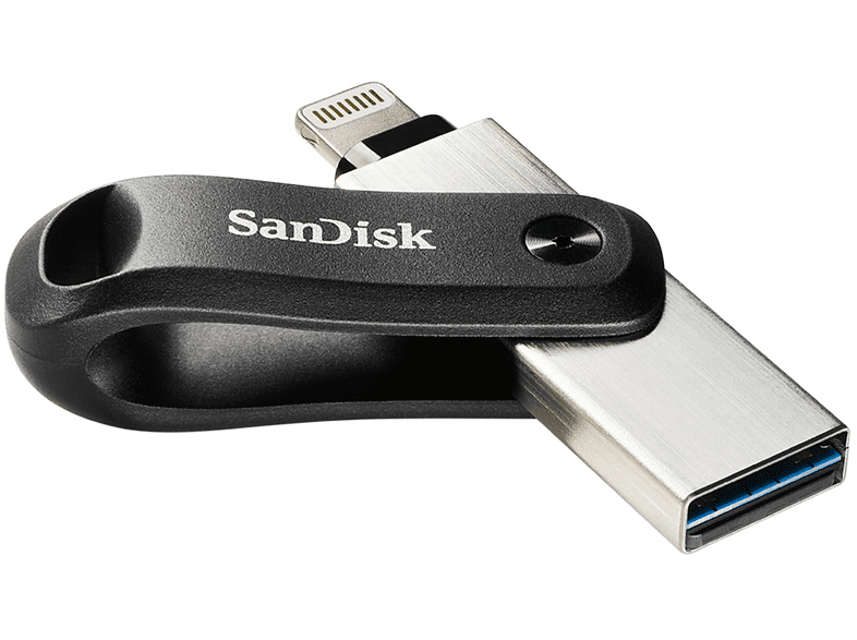 Memoria USB 64 GB - SanDisk iXpand Flash Drive Go, Para iPhone y iPad, USB 3.0, OTG, Windows y Mac, Negro