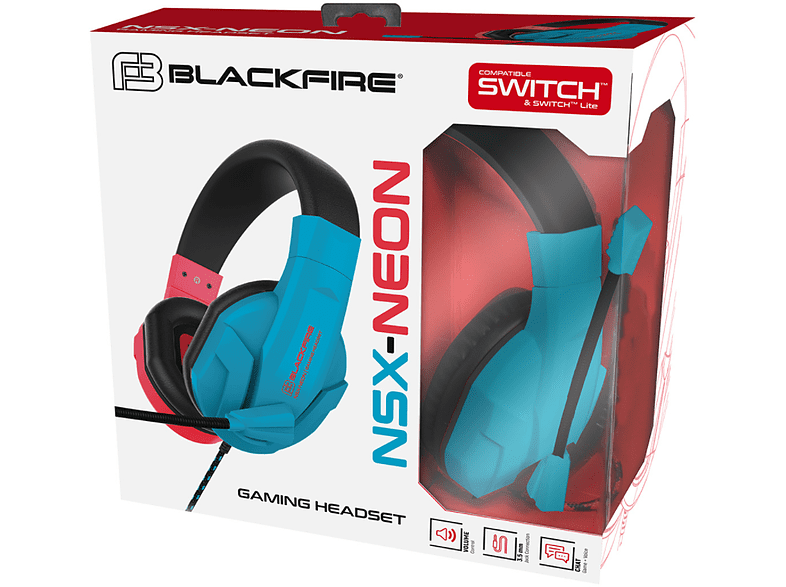Auriculares Gaming - Ardistel Blackfire Gaming NSX-Neon, Para Nintendo Switch y Switch Lite, Micrófono, Azul