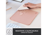 Alfombrilla ratón - Logitech  Mouse Pad Studio Series, Nylon/ PoliésterCaucho, Rosa