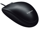 Ratón con cable - Logitech M90, conexión USB, color negro