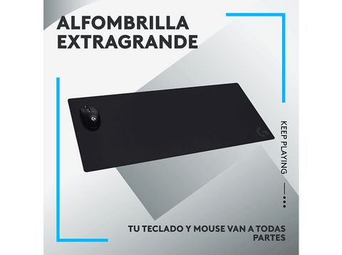 Alfombrilla gaming - Logitech G G840, Base antideslizante, Negro