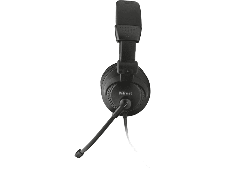 Auriculares gaming - Trust Como, Diadema Con Cable, Micrófono flexible, Control de volumen, Negro