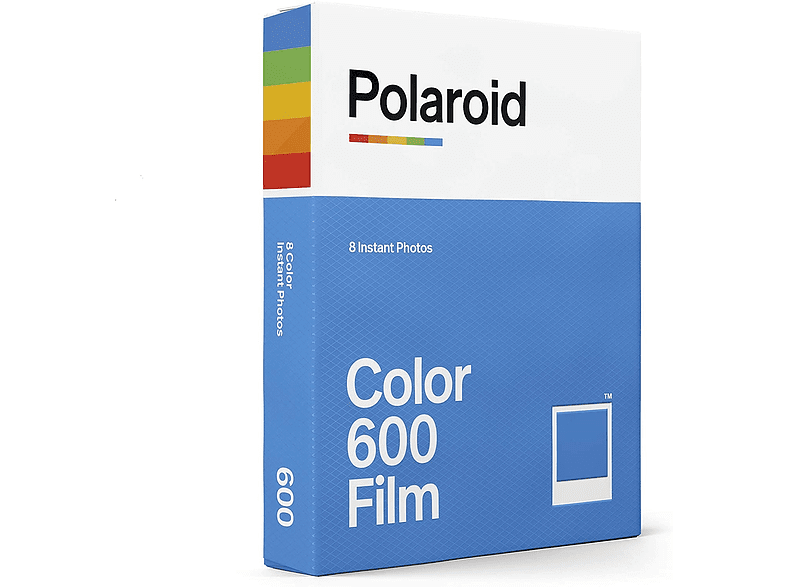 Película fotográfica - Polaroid Color Film 600, Sensibilidad ISO 640, 8 fotos,  107 por 88 mm, Blanco