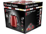 Hervidor de agua - Russell Hobbs Mini ColourPlus 24992-70, 1 l, Base 360º, Apagado automático, Rojo