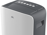 Deshumidificador - OK ODH 201821 ES, 390 W, 2 l, Temporizador, Filtro de carbono, Pantalla LED, Ruedas, Blanco