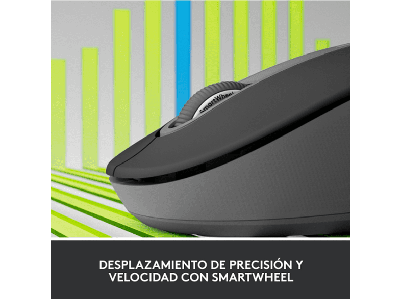 Ratón inalámbrico - Logitech Signature M650 L Left, Para manos izquierdas grandes, Bluetooth, Grafito