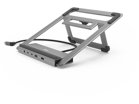 Docking station - Hama 00200139, 12 puertos en 1, Conector USB - C, Resolución 4K, Puerto de Audio de 3,5 mm, Gris