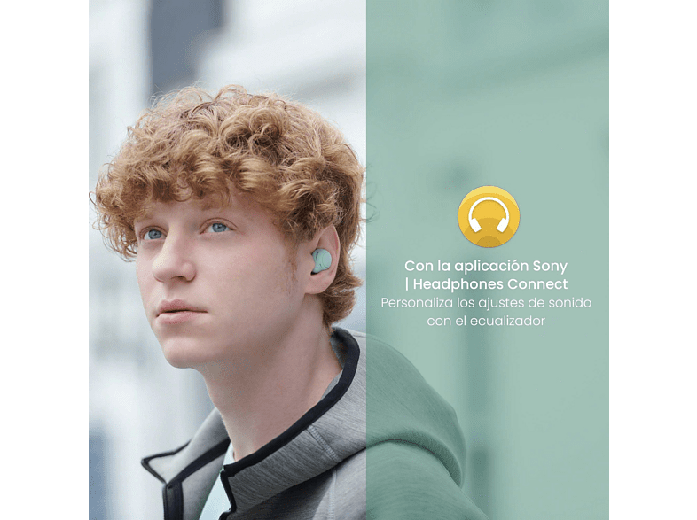 Auricular True Wireless - Sony WFC500G, Resistente al agua, Voice assist., Bluetooth, Carga rápida, 20h, Verde
