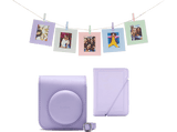 Accesorio cámara instantánea - Fujifilm Kit Instax Mini 12, Funda, 10 sobres, Cuerda,  Lila